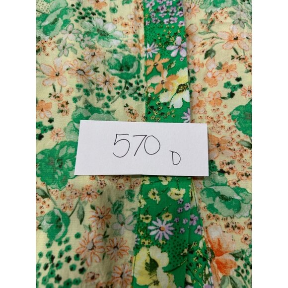 Loft Dainty Floral Button Down Blouse Sz XL Green Purple Loose Fit - Picture 8 of 9